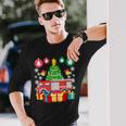 Fire Truck Christmas Ornaments Xmas Cute Firefighter Long Sleeve T-Shirt Gifts for Him