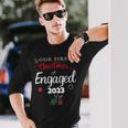 Our First Christmas Engaged 2023 Pajamas Couples Matching Long Sleeve T-Shirt Gifts for Him