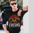 Fresno California Ca Vintage Retro Distressed Style Long Sleeve T-Shirt Gifts for Him