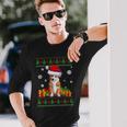 Dog Lover Welsh Corgi Santa Hat Ugly Christmas Sweater Long Sleeve T-Shirt Gifts for Him