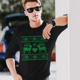 Ugly Christmas Sweater Style Long Sleeve T-Shirt Gifts for Him