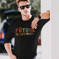 Futbol Is Life Football Lover Soccer Vintage Long Sleeve T-Shirt T-Shirt Gifts for Him