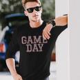 Game Day Houndstooth Alabama Football Fans Long Sleeve T-Shirt Gifts for Him