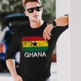 Ghanaian Flag Vintage Made In Ghana Long Sleeve T-Shirt Gifts for Him