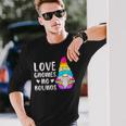 Gnome Pansexual Lgbt Pride Pan Colors Long Sleeve T-Shirt Gifts for Him