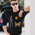 Golden Retriever Skeleton Dog Walking Halloween Costume Long Sleeve T-Shirt Gifts for Him