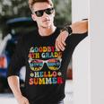 Goodbye 4Th Grade Hello Summer Groovy Last Day Of School Long Sleeve T-Shirt T-Shirt Gifts for Him