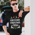 Grooms Name Christmas Crew Grooms Long Sleeve T-Shirt Gifts for Him