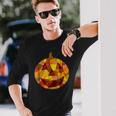Halloween Costume Patchwork Pumpkin Stained Glass Halloween Costume Long Sleeve T-Shirt Gifts for Him