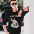 Horror Movie Lover Easter Bunny Bloody Gore Zombie Egg Easter Long Sleeve T-Shirt Gifts for Him