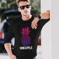 Lgbt-Q Bi-Sexual Pineapple Tropical Summer Cool Pride Long Sleeve T-Shirt T-Shirt Gifts for Him
