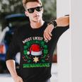Most Likely To Start The Shenanigans Elf Christmas Long Sleeve T-Shirt Gifts for Him