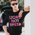 Lions Not Sheep Pink Camo Camouflage Long Sleeve T-Shirt Gifts for Him