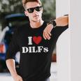 I Love Dilfs Red Heart Long Sleeve T-Shirt Gifts for Him