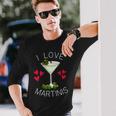 I Love Martinis Dirty Martini Love Cocktails Drink Martinis Long Sleeve T-Shirt Gifts for Him