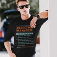 Marketing Manager Dictionary Noun Wizard Magician Long Sleeve T-Shirt Gifts for Him