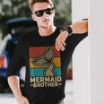 Mermaid Brother Mermaid Birthday Party Outfit Retro Mermaid Long Sleeve T-Shirt T-Shirt Gifts for Him