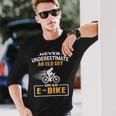 Mountain Bike Ebike Biker Dad Cyclist Ebike Bicycle Long Sleeve T-Shirt Gifts for Him