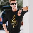 Music Note Gold Treble Clef Musical Symbol For Musicians Long Sleeve T-Shirt Gifts for Him