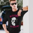 In October We Wear Pink Breast Cancer Awareness Horror Movie Breast Cancer Awareness Long Sleeve T-Shirt Gifts for Him
