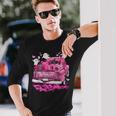 October We Wear Pink Ghosts Pumpkins Breast Cancer Halloween Long Sleeve T-Shirt Gifts for Him