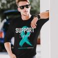 Ovarian Cancer Support Squad Ovarian Cancer Awareness Long Sleeve Gifts for Him