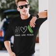 Peace Love Pickles Retro Pickles Lover Food Lover Long Sleeve Gifts for Him