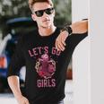 Pink Cowboy Hat Boots Lets Go Girls Western Cowgirls Long Sleeve T-Shirt Gifts for Him