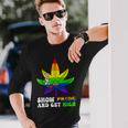 Pride And High Lgbt Weed Cannabis Lover Marijuana Gay Month Long Sleeve T-Shirt Gifts for Him