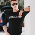 Prosecutor Job Outfit Costume Retro College Arch Long Sleeve T-Shirt T-Shirt Gifts for Him