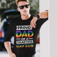 Proud Dad Of A Smartass Gay Son Lgbt Pride Month Long Sleeve T-Shirt T-Shirt Gifts for Him