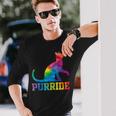 Purride Cat Gay Pride Lgbt Month 2023 Lgbt Love Cat Long Sleeve T-Shirt T-Shirt Gifts for Him
