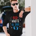 Red White And Due Baby Reveal Pregnancy Announcet Long Sleeve T-Shirt Gifts for Him