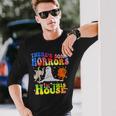 There's Some Horrors In This House Halloween Spooky Season Long Sleeve T-Shirt Gifts for Him