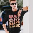 Retro Batch Bachelorette Party Outfit Bride Long Sleeve T-Shirt Gifts for Him