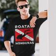 Retro Roatan Honduras Scuba Dive Vintage Dive Flag Diving Long Sleeve T-Shirt Gifts for Him
