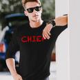 That Says The Word Chief On It Clothing Long Sleeve T-Shirt Gifts for Him