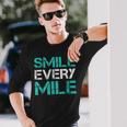 Smile Every Mile Running Runner Long Sleeve T-Shirt Gifts for Him