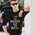 Soccer Elf Family Matching Christmas Group Elf Pajama Long Sleeve T-Shirt Gifts for Him