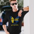 Sweden Buttlerfly Flag Long Sleeve T-Shirt Gifts for Him