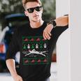 Swimmin Santa Ugly Christmas Sweater Sport Swim Swimmer Long Sleeve T-Shirt Gifts for Him