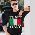 Team Italy Print Italian National Country Flag Italy Long Sleeve T-Shirt T-Shirt Gifts for Him