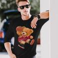 Teddy Bear Basketball Slam Dunk Sport Cute Cartoon Teddy Bear Long Sleeve T-Shirt T-Shirt Gifts for Him