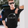 Totality 04082024 Total Solar Eclipse April 8 2024 Eclipse Long Sleeve T-Shirt Gifts for Him