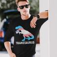 Trans Pride Flag Transgender Dino Transsaurus Rex Dinosaur Long Sleeve T-Shirt T-Shirt Gifts for Him