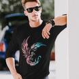 Trans Pride Transgender Phoenix Flames Fire Mythical Bird Long Sleeve T-Shirt Gifts for Him