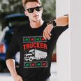 Trucker Xmas Truck Ugly Christmas Sweater For Pj Long Sleeve T-Shirt Gifts for Him