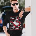 Ugly Christmas Sweater Dabbing Santa Long Sleeve T-Shirt Gifts for Him
