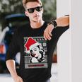 Ugly Christmas Sweater Style Merry Kissmas Long Sleeve T-Shirt Gifts for Him