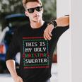 Ugly Christmas Sweater Winter Holidays Warm Clothes Long Sleeve T-Shirt Gifts for Him